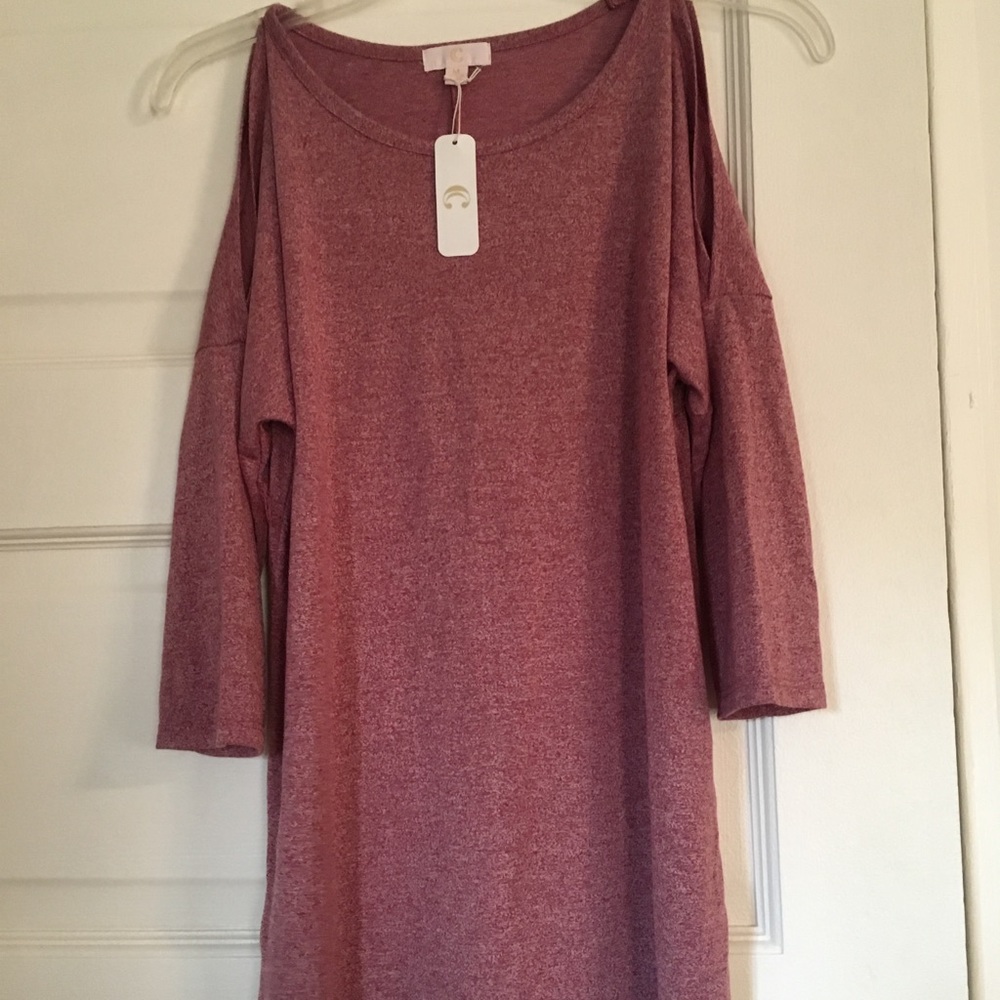 NWT Red/blush  cold shoulder top
